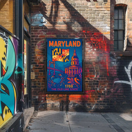 Maryland State Pride Retro Travel Poster PosterGoat