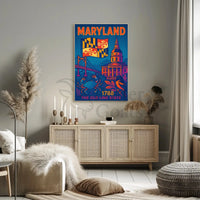 Maryland State Pride Retro Travel Poster PosterGoat