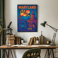 Maryland State Pride Retro Travel Poster PosterGoat