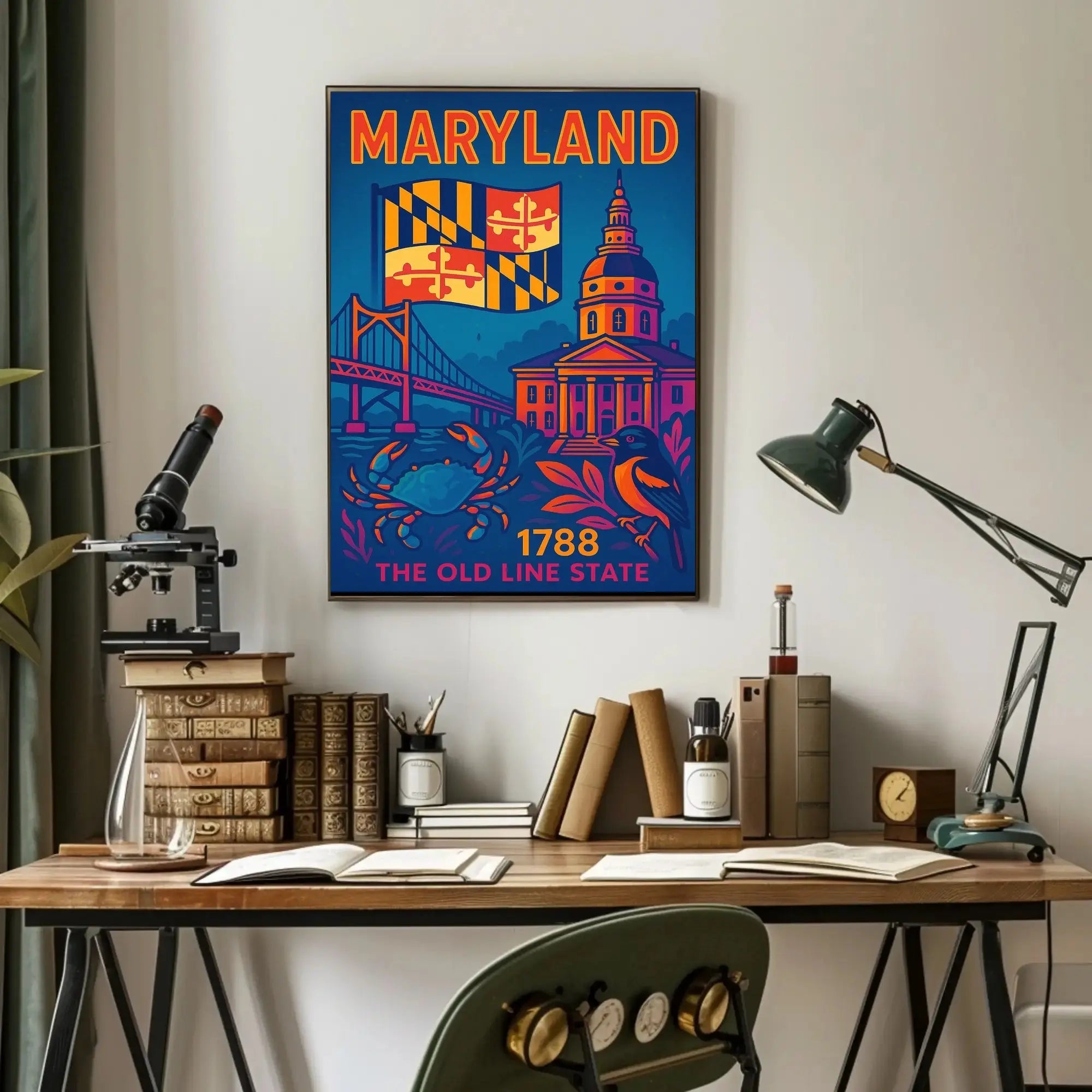 Maryland State Pride Retro Travel Poster PosterGoat