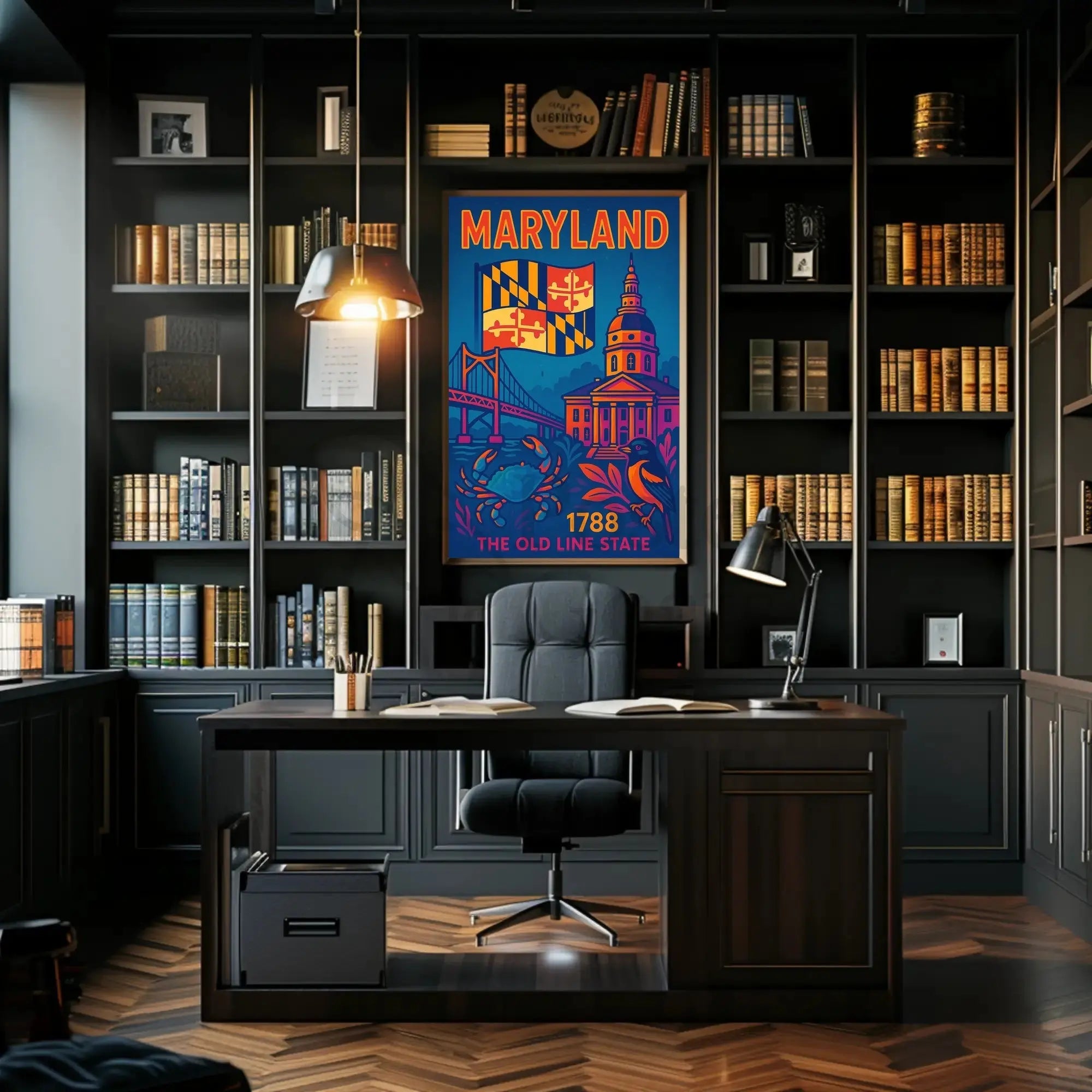 Maryland State Pride Retro Travel Poster PosterGoat