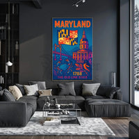 Maryland State Pride Retro Travel Poster PosterGoat