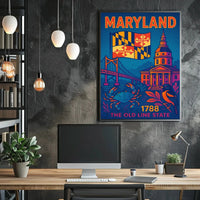 Maryland State Pride Retro Travel Poster PosterGoat