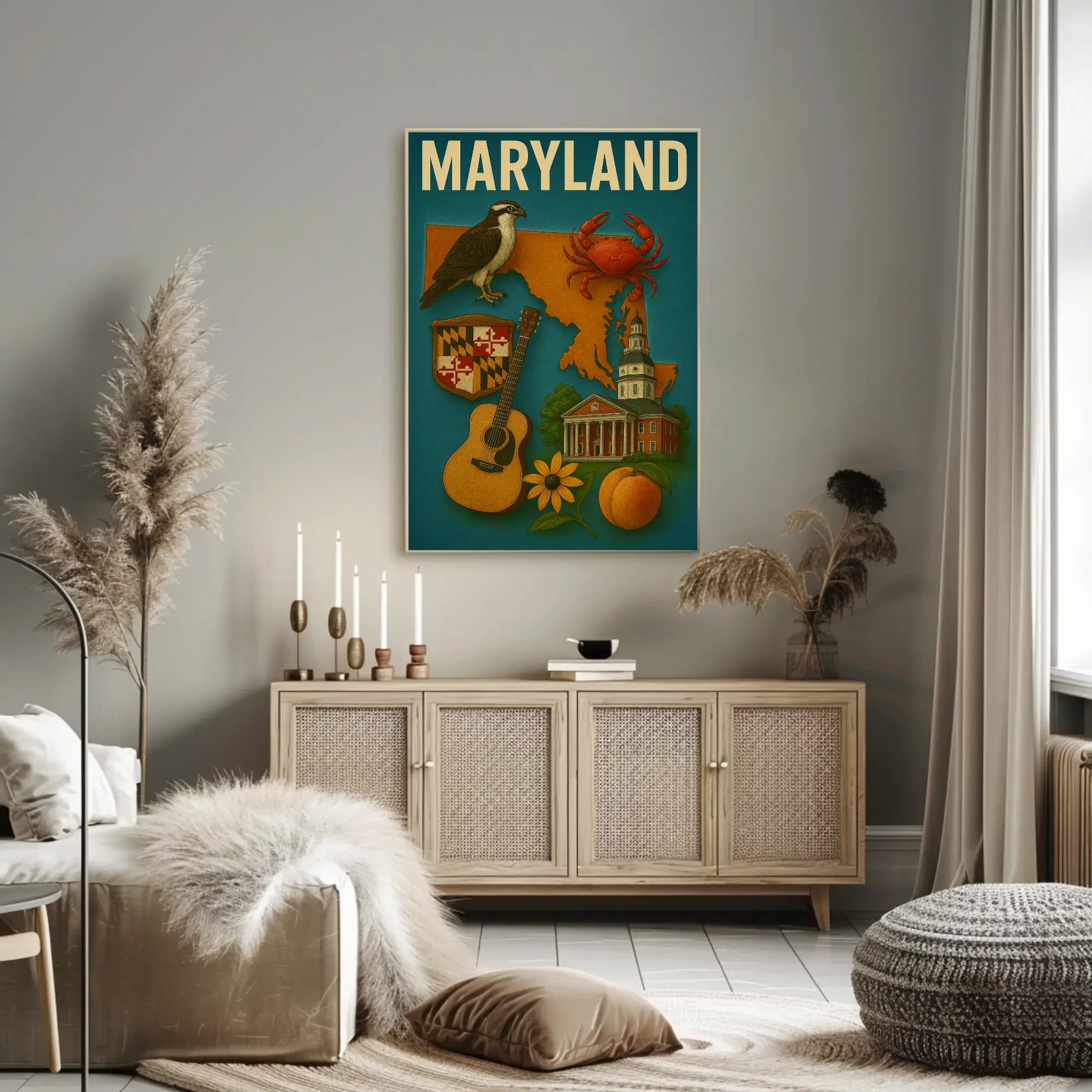 Maryland State Pride Vintage Cultural or Heritage Poster PosterGoat