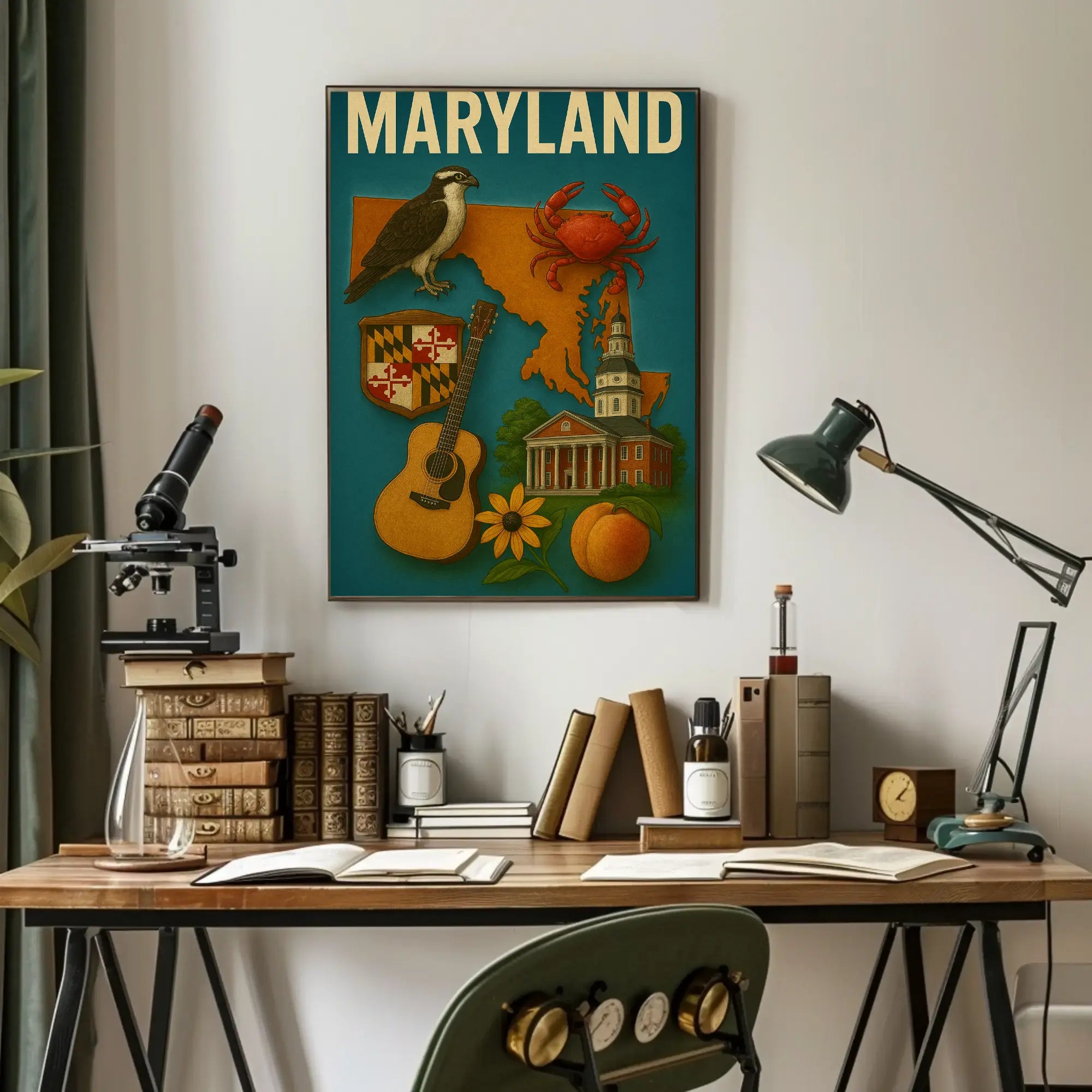 Maryland State Pride Vintage Cultural or Heritage Poster PosterGoat