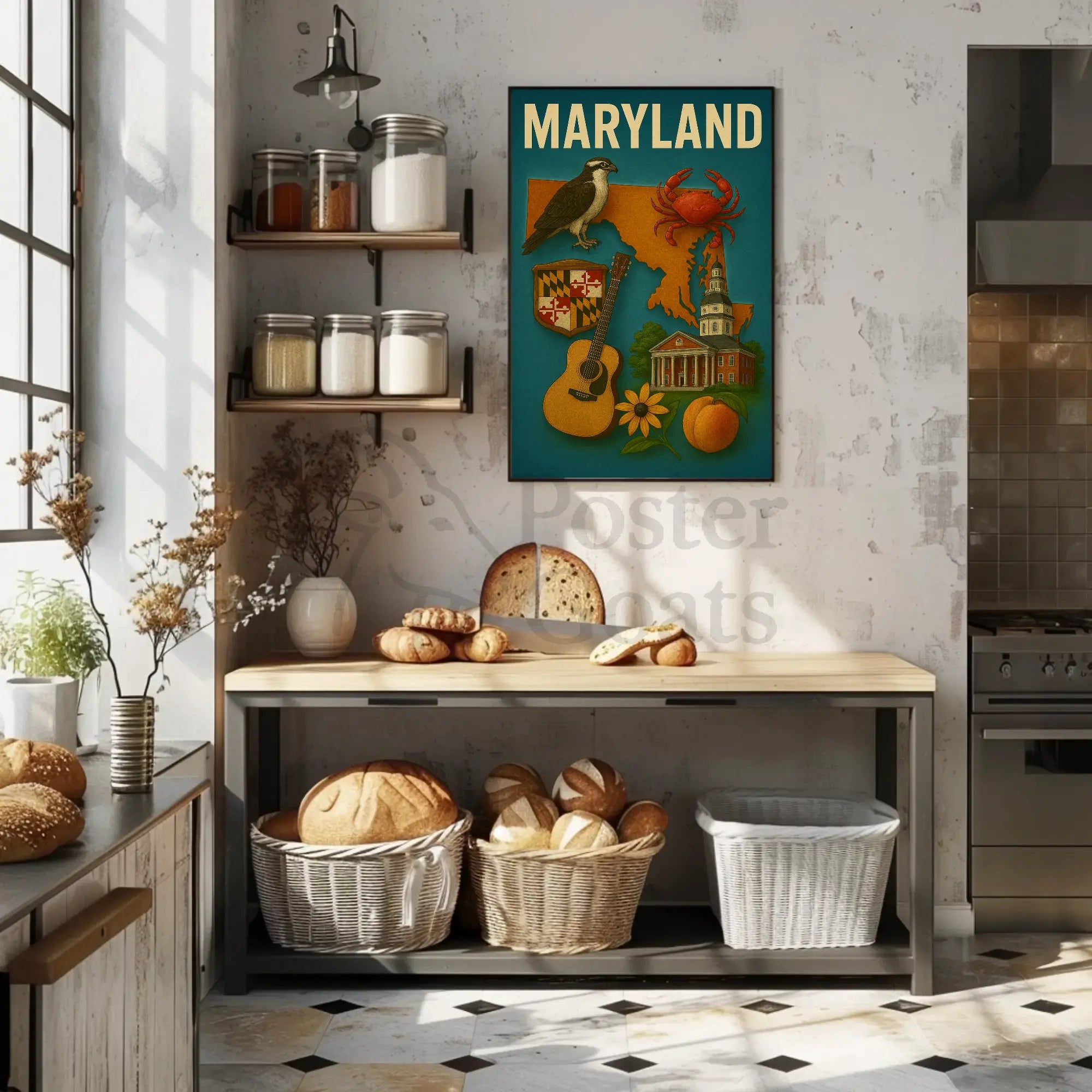 Maryland State Pride Vintage Cultural or Heritage Poster PosterGoat