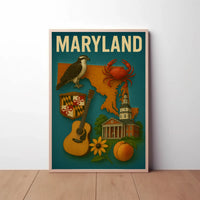 Maryland State Pride Vintage Cultural or Heritage Poster PosterGoat