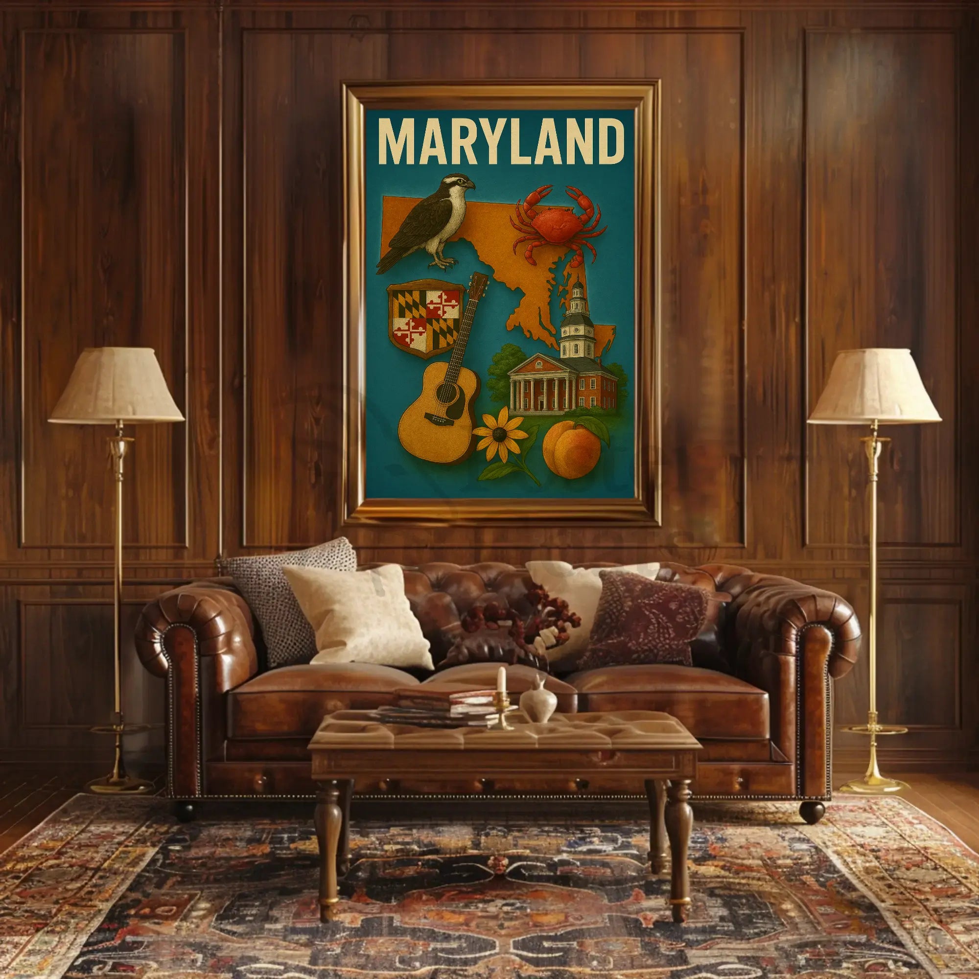 Maryland State Pride Vintage Cultural or Heritage Poster PosterGoat