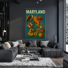 Maryland State Pride Vintage Cultural or Heritage Poster PosterGoat