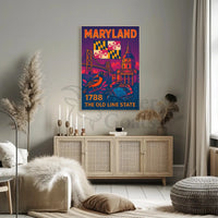 Maryland State Symbols Celebratory Art Cultural or Heritage Poster PosterGoat