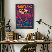 Maryland State Symbols Celebratory Art Cultural or Heritage Poster PosterGoat