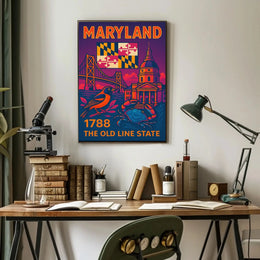 Maryland State Symbols Celebratory Art Cultural or Heritage Poster PosterGoat
