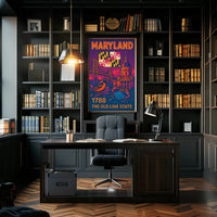 Maryland State Symbols Celebratory Art Cultural or Heritage Poster PosterGoat