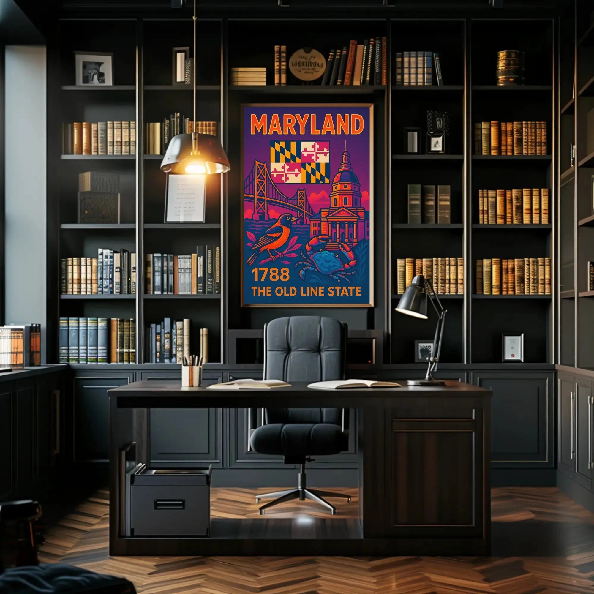 Maryland State Symbols Celebratory Art Cultural or Heritage Poster PosterGoat