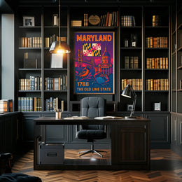 Maryland State Symbols Celebratory Art Cultural or Heritage Poster PosterGoat