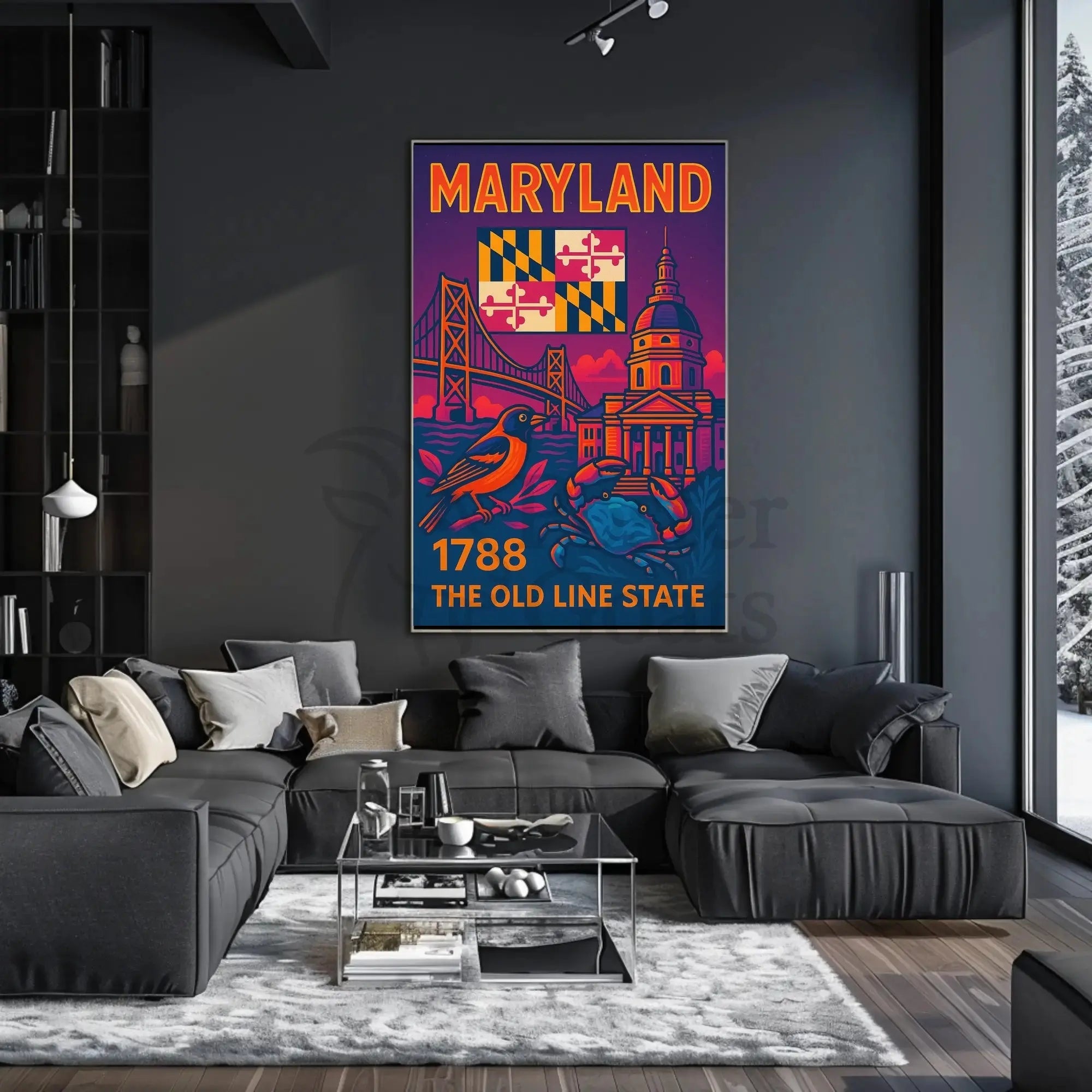 Maryland State Symbols Celebratory Art Cultural or Heritage Poster PosterGoat