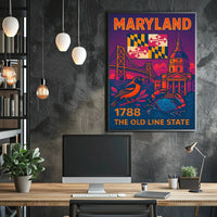 Maryland State Symbols Celebratory Art Cultural or Heritage Poster PosterGoat