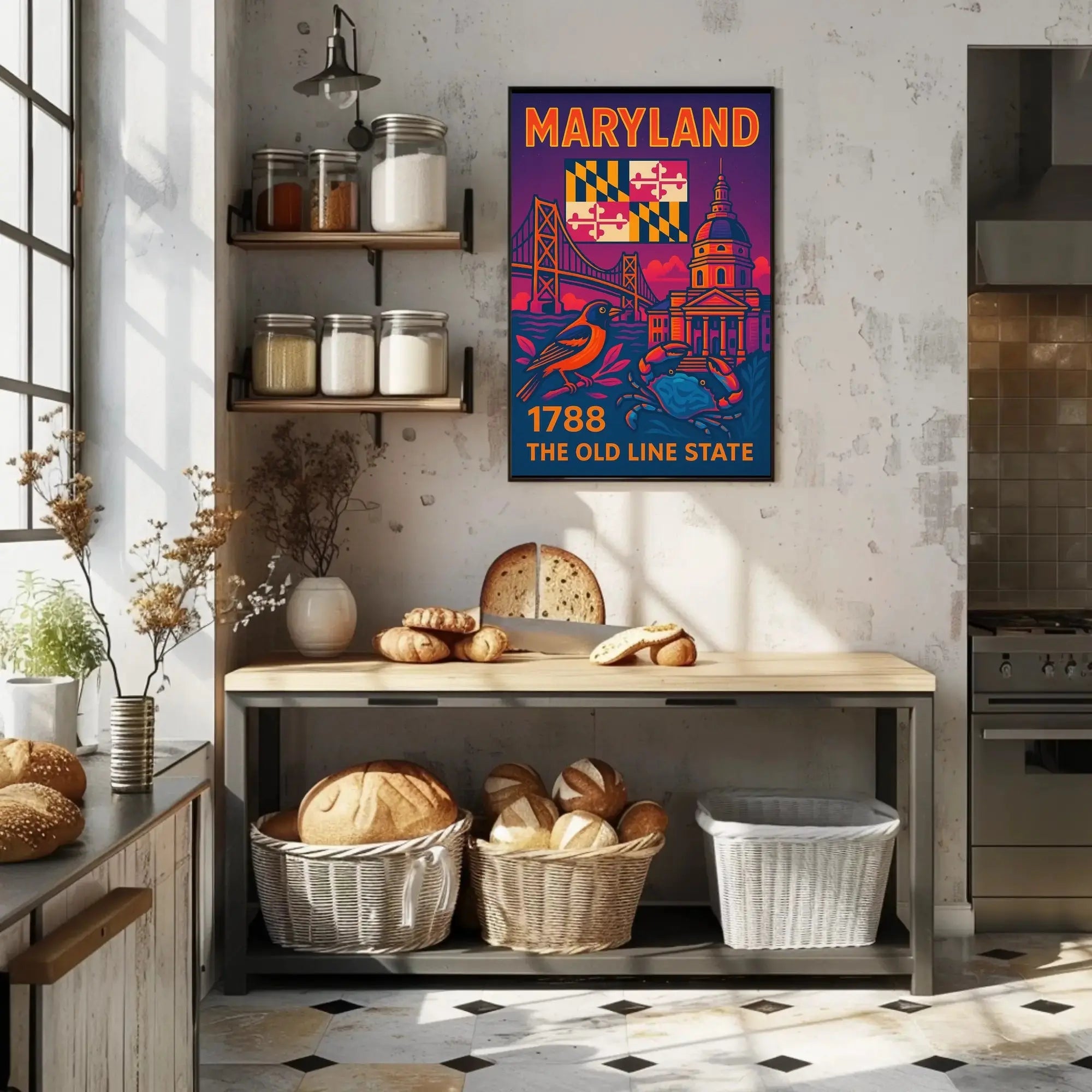 Maryland State Symbols Celebratory Art Cultural or Heritage Poster PosterGoat