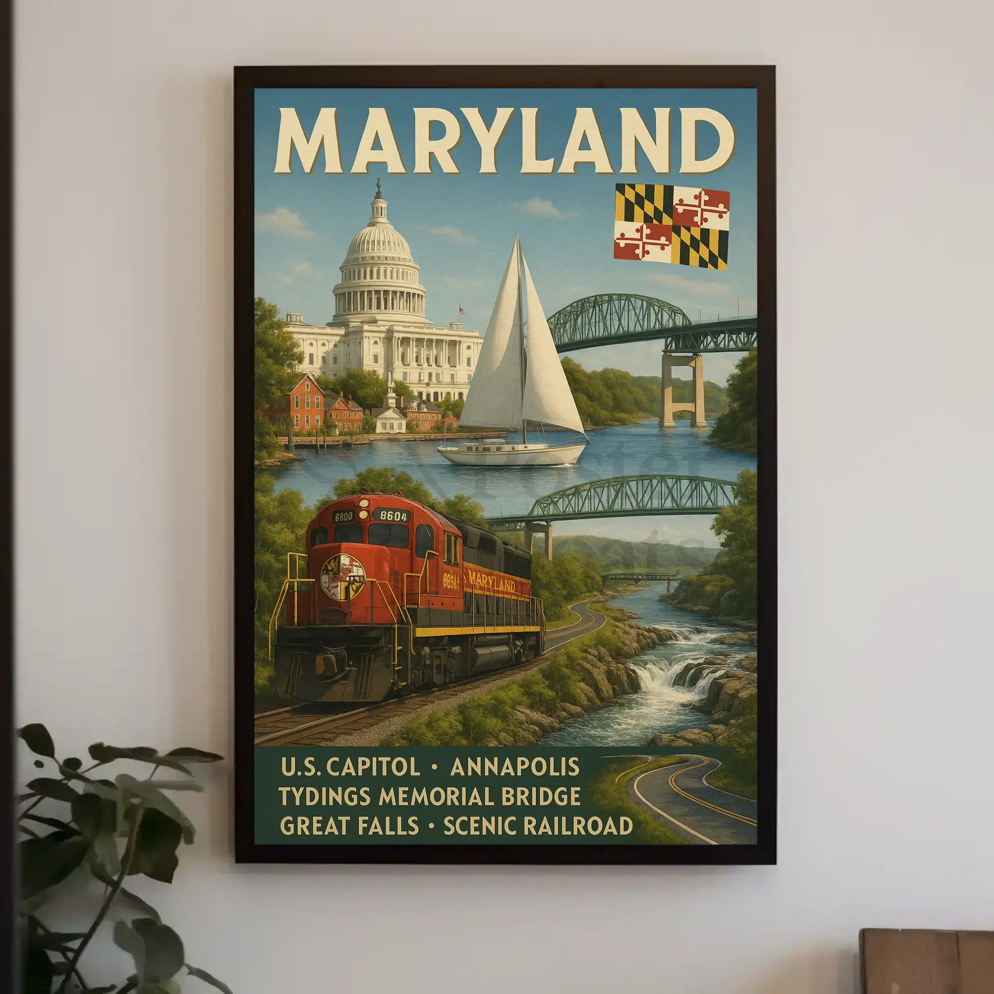 Maryland's Scenic Marvels Retro Travel Poster PosterGoat