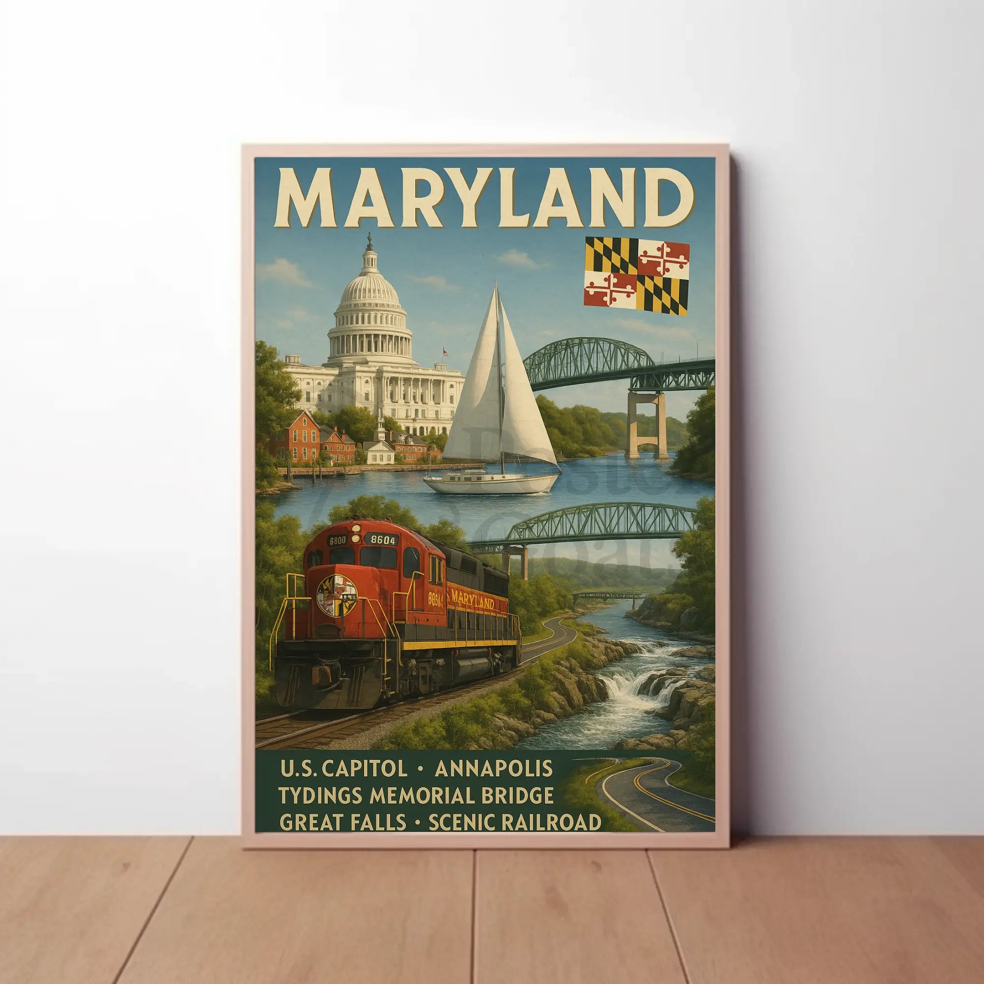 Maryland's Scenic Marvels Retro Travel Poster PosterGoat