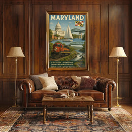 Maryland's Scenic Marvels Retro Travel Poster PosterGoat