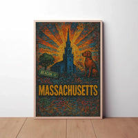Massachusetts Beacon Street Vintage Travel Poster PosterGoat
