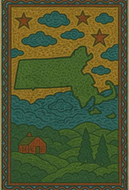 Massachusetts Folk Art Vintage Travel Poster PosterGoat