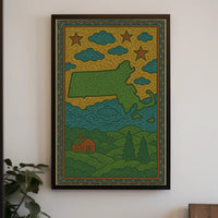 Massachusetts Folk Art Vintage Travel Poster PosterGoat