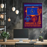 Massachusetts Heritage Celebration Neon Retro Cultural Poster PosterGoat
