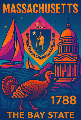 Massachusetts Heritage: The Bay State Historic Cultural Poster PosterGoat