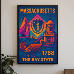 Massachusetts Heritage: The Bay State Historic Cultural Poster PosterGoat