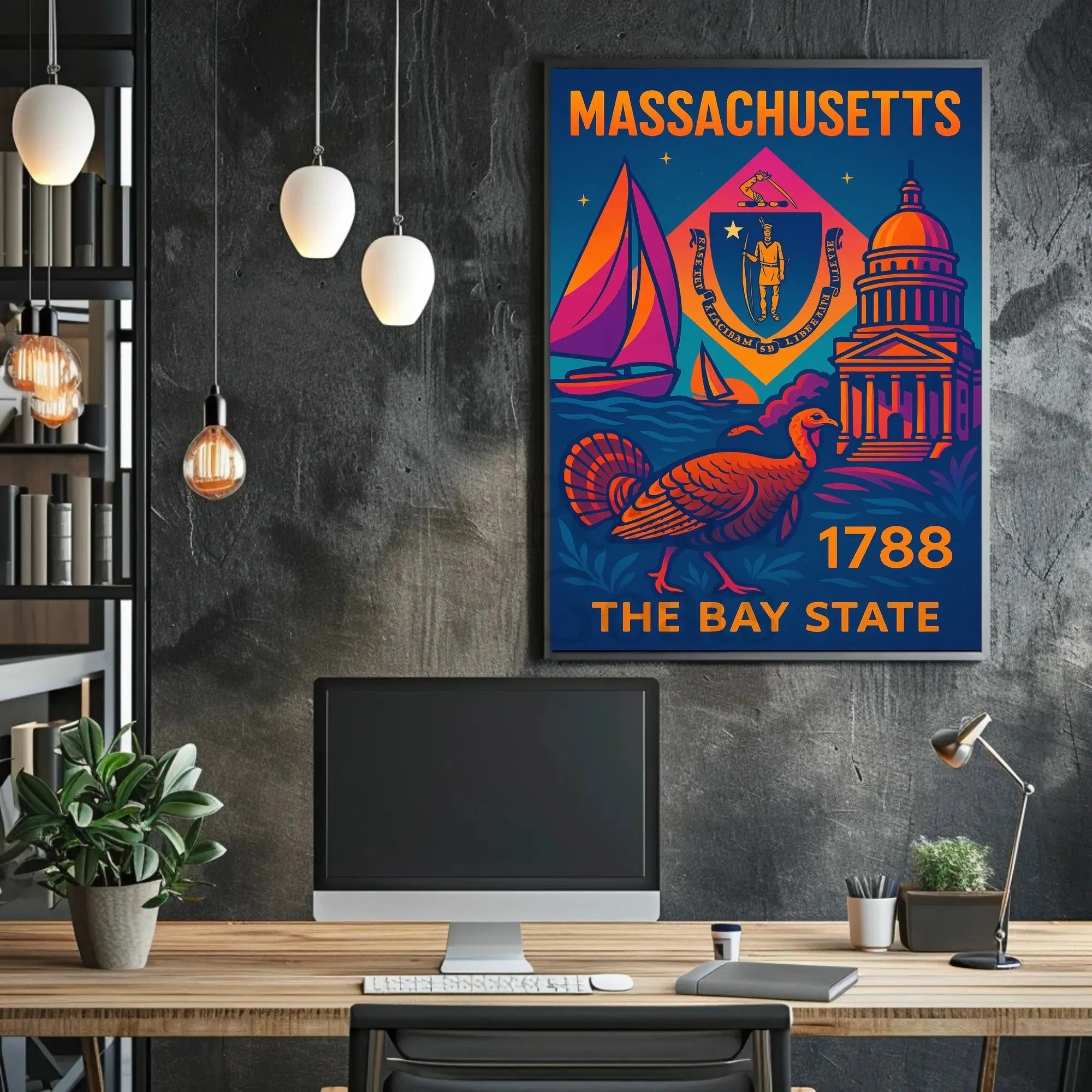 Massachusetts Heritage: The Bay State Historic Cultural Poster PosterGoat