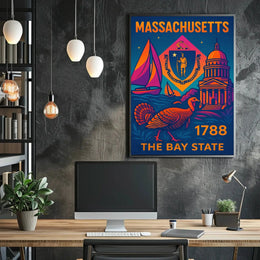 Massachusetts Heritage: The Bay State Historic Cultural Poster PosterGoat