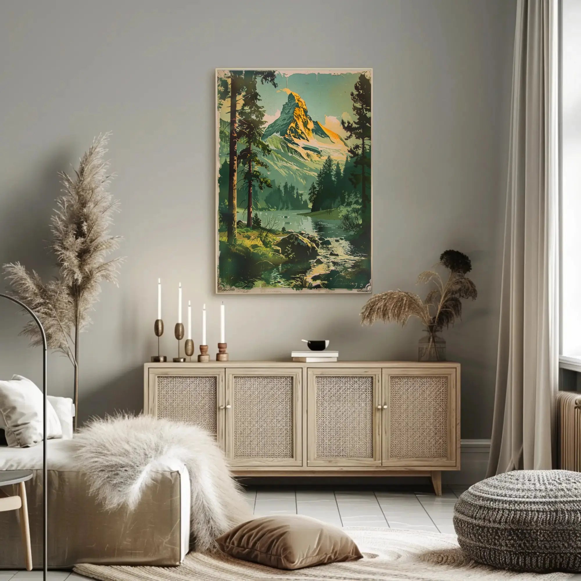 Matterhorn-Inspired Vintage Landscape National Park Poster PosterGoat