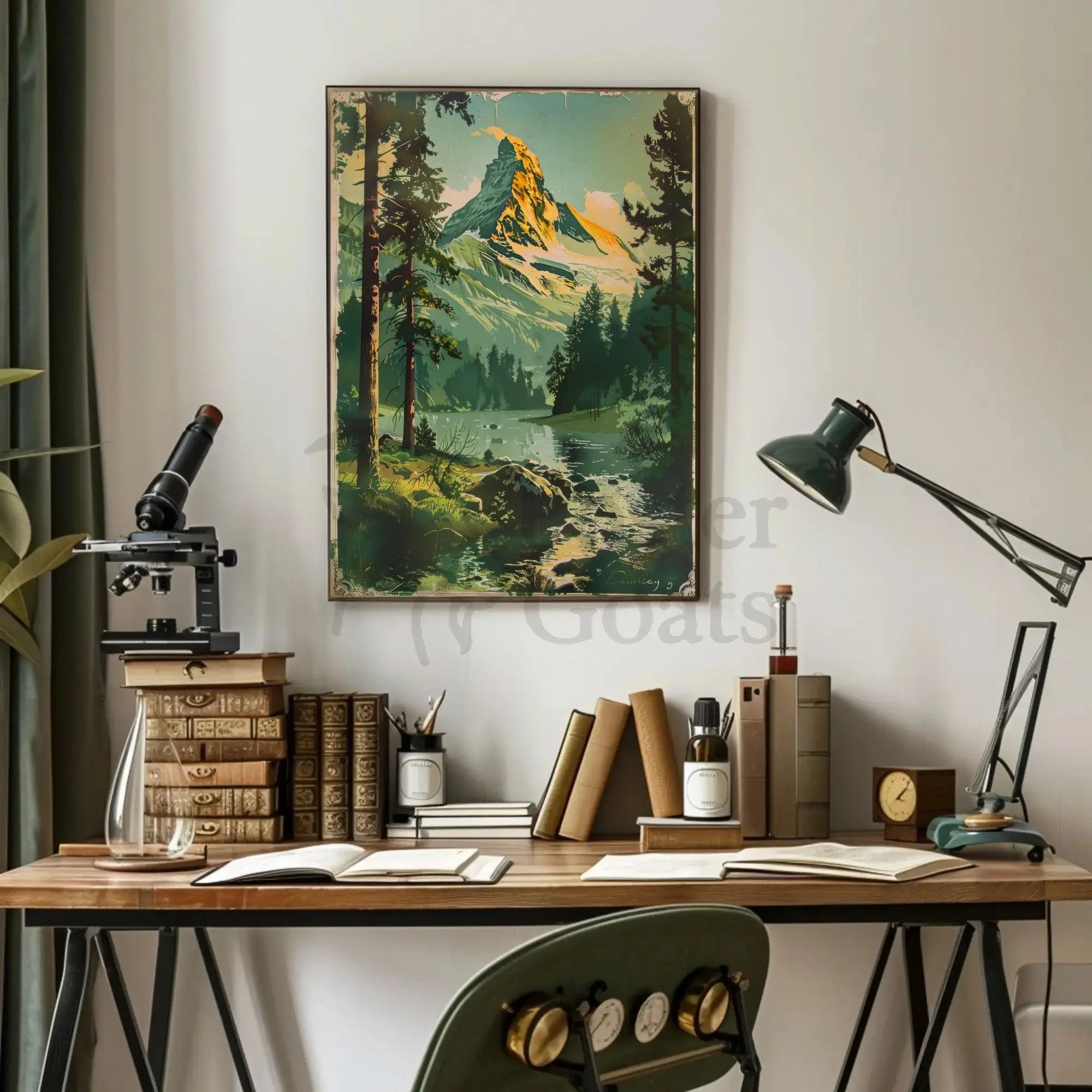 Matterhorn-Inspired Vintage Landscape National Park Poster PosterGoat