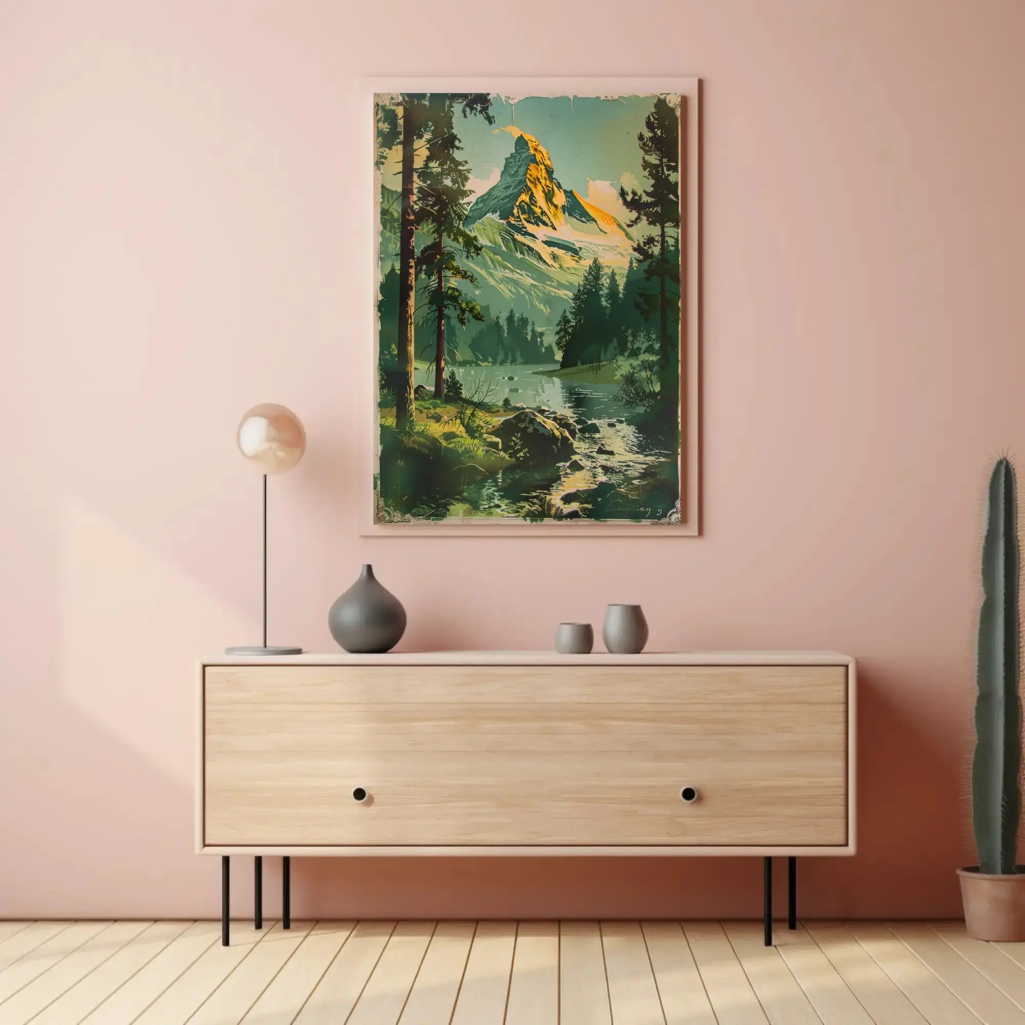 Matterhorn-Inspired Vintage Landscape National Park Poster PosterGoat