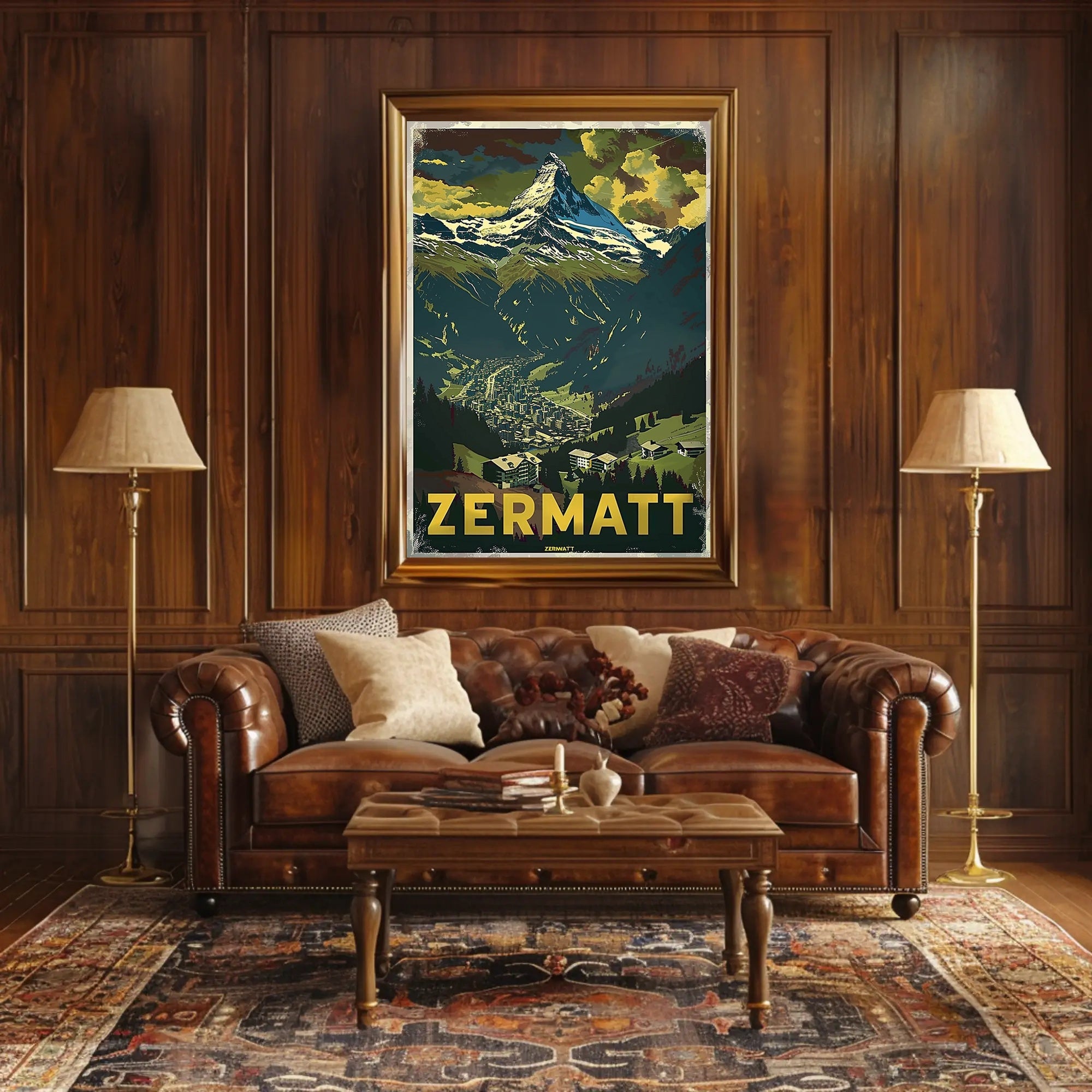 Matterhorn Scenic Travel Poster with Vintage Retro Design PosterGoat