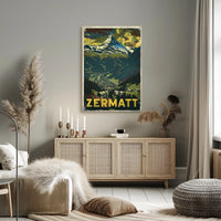 Matterhorn Scenic Travel Poster with Vintage Retro Design PosterGoat