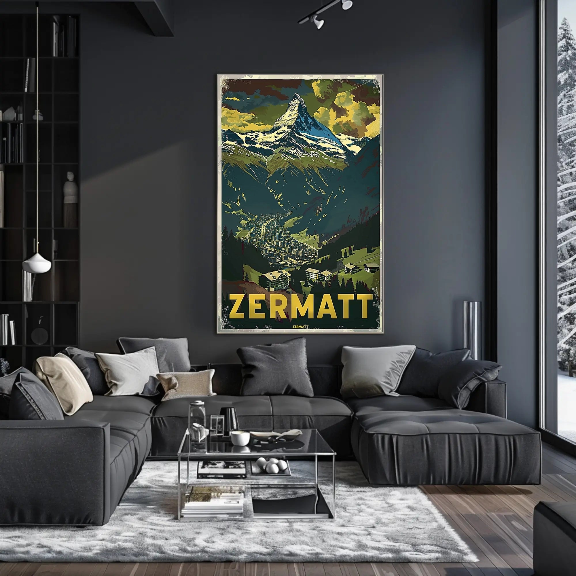 Matterhorn Scenic Travel Poster with Vintage Retro Design PosterGoat