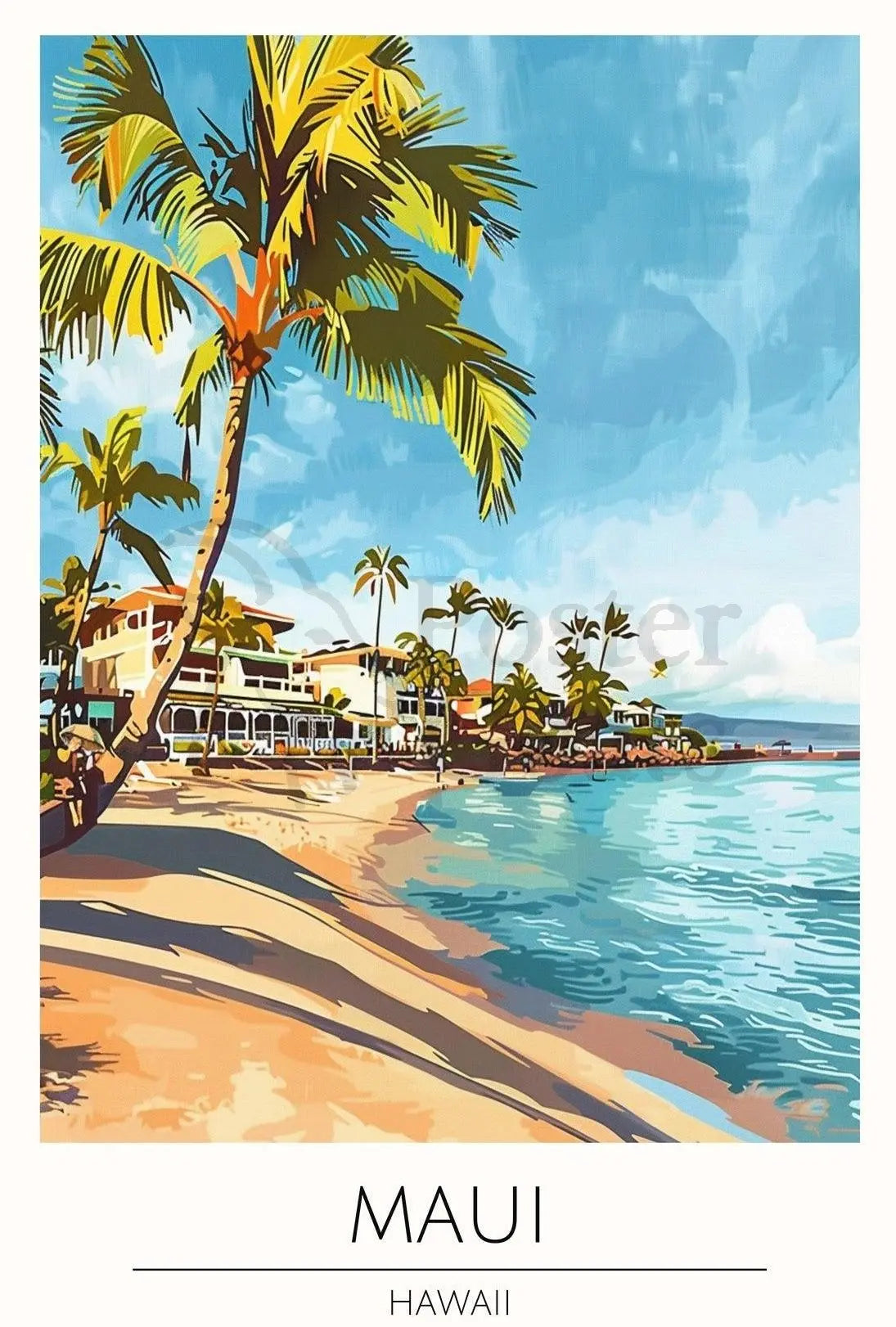 Maui Beach Vintage Travel Poster PosterGoat
