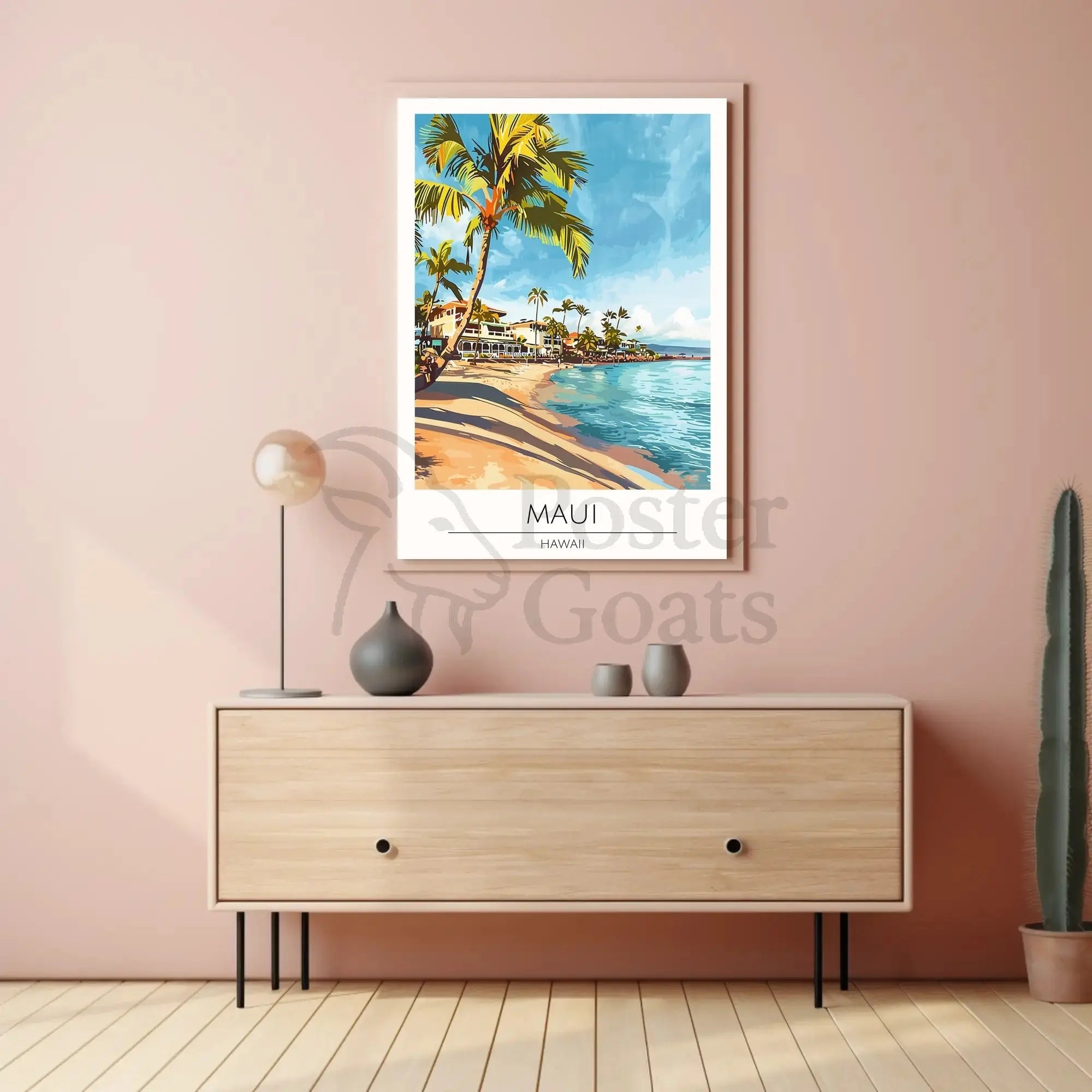 Maui Beach Vintage Travel Poster PosterGoat