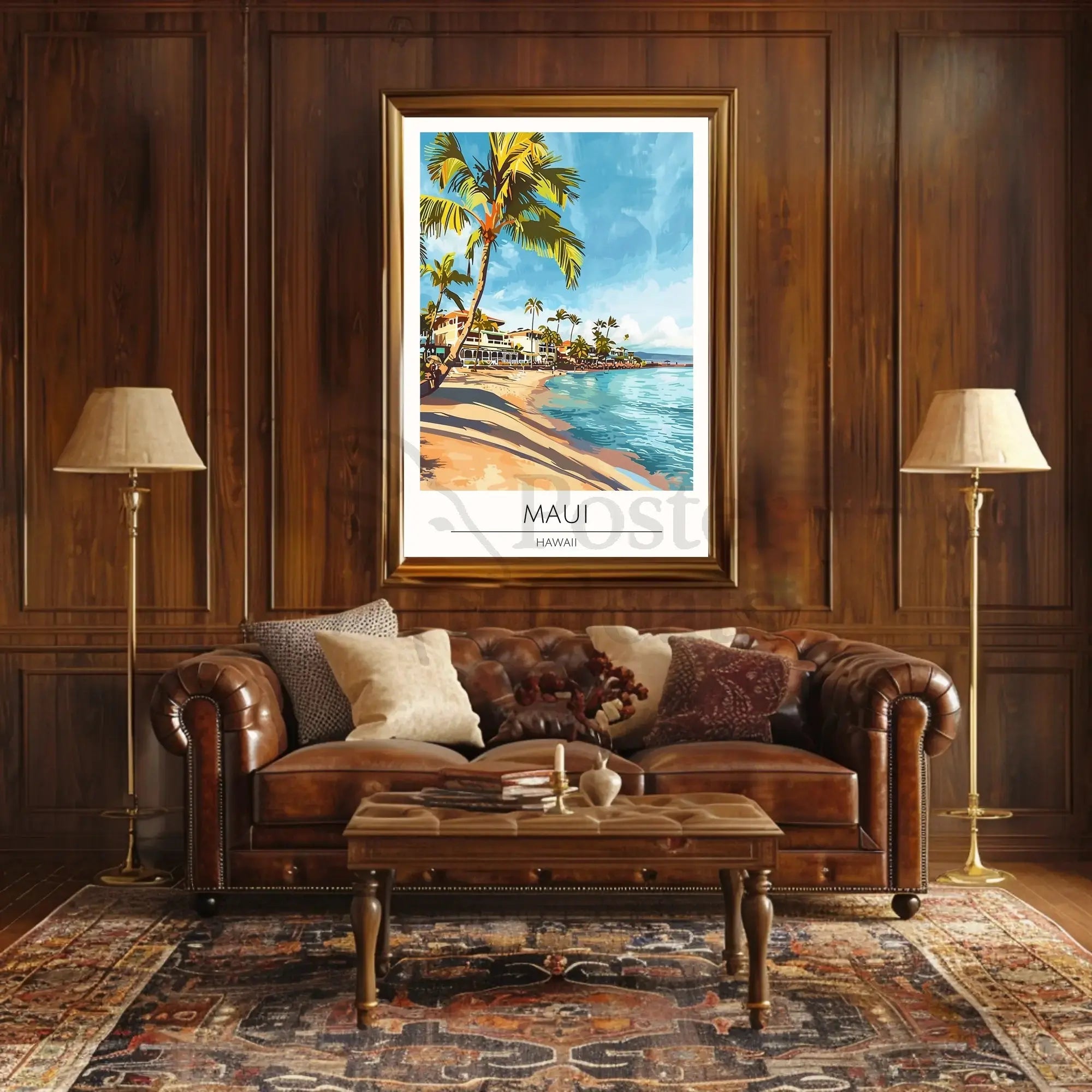 Maui Beach Vintage Travel Poster PosterGoat