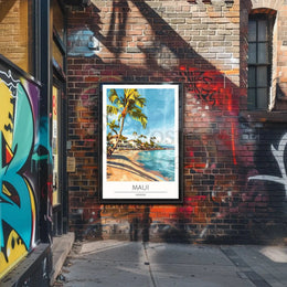 Maui Beach Vintage Travel Poster PosterGoat
