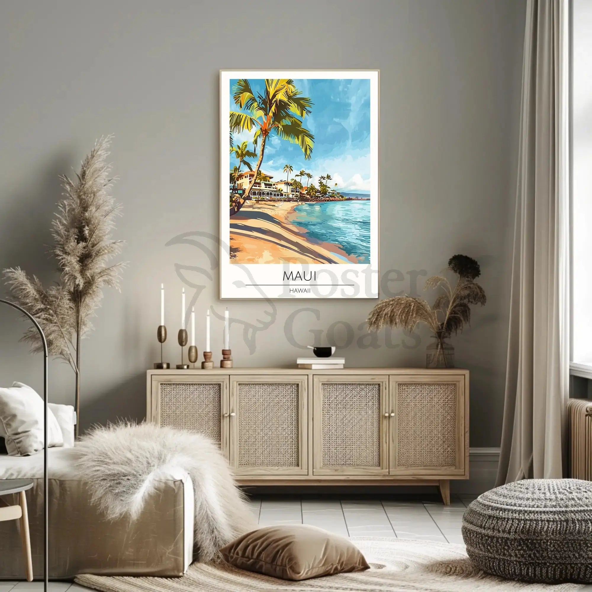 Maui Beach Vintage Travel Poster PosterGoat