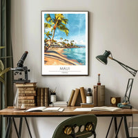 Maui Beach Vintage Travel Poster PosterGoat