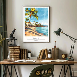 Maui Beach Vintage Travel Poster PosterGoat