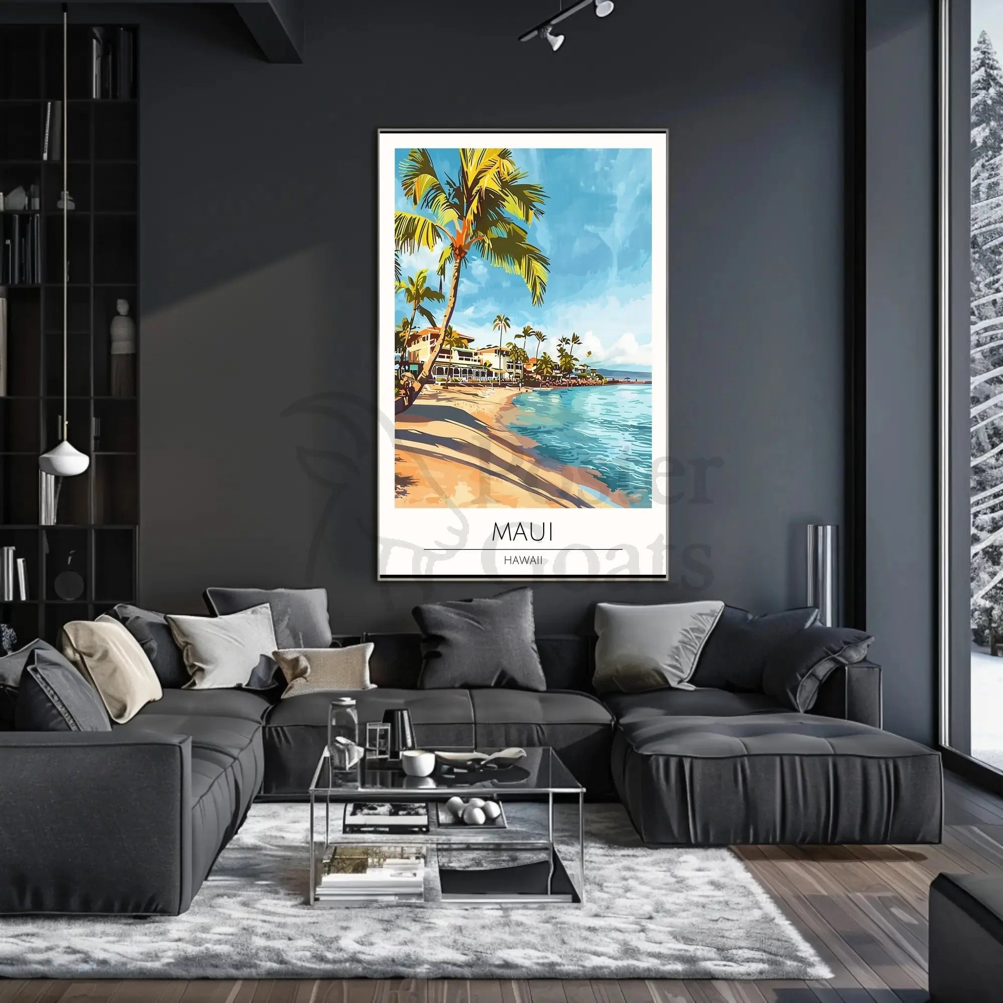 Maui Beach Vintage Travel Poster PosterGoat