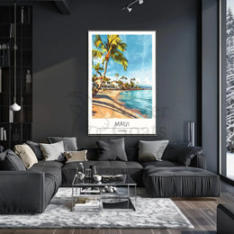 Maui Beach Vintage Travel Poster PosterGoat