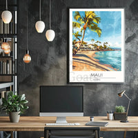 Maui Beach Vintage Travel Poster PosterGoat