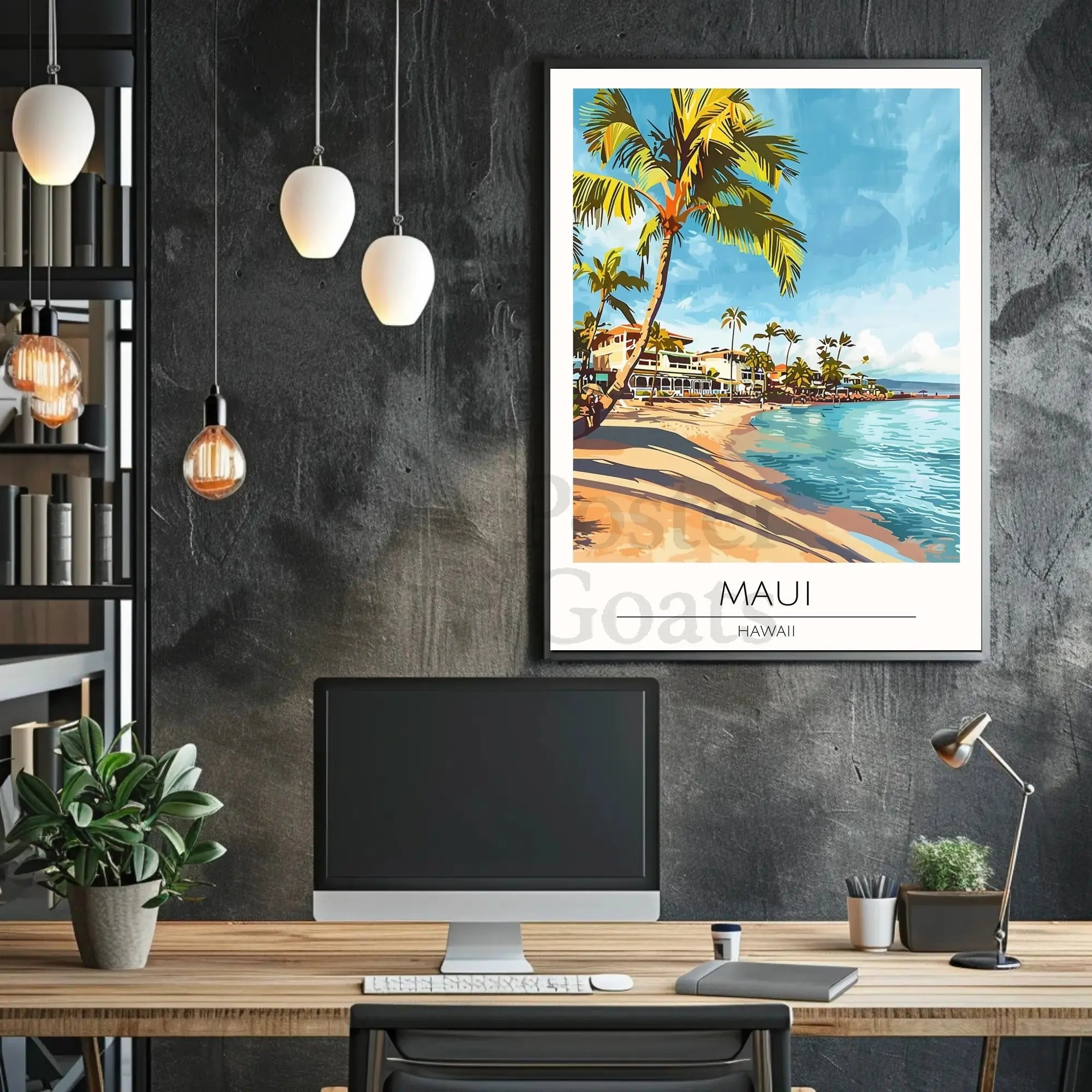 Maui Beach Vintage Travel Poster PosterGoat